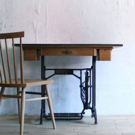 【リメイク品】引出付きミシン脚デスク =SOLD OUT=